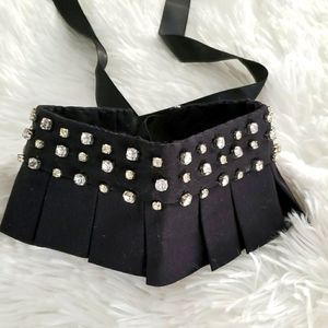 ASOS RHINESTONE COLLAR TIE BLACK